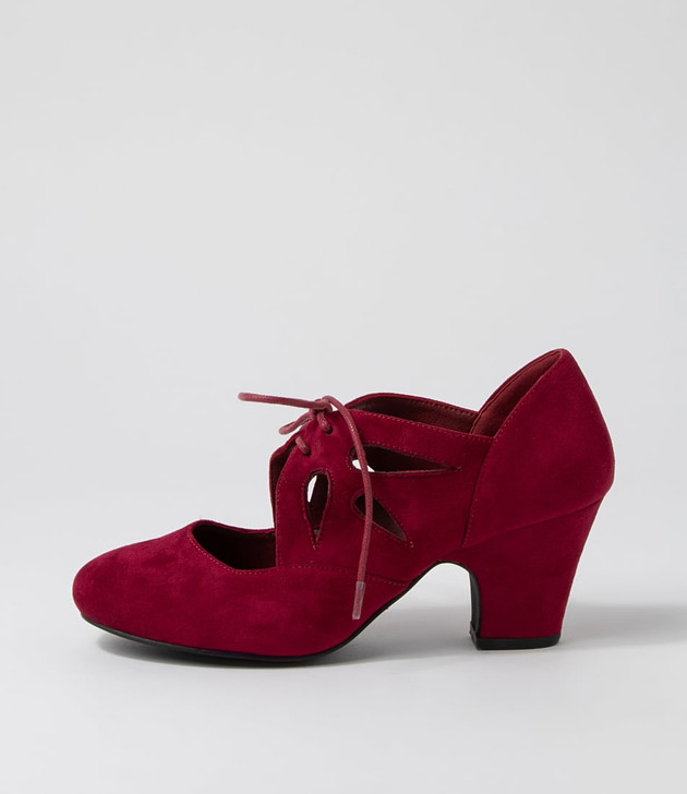 Shelly Mulberry Microsuede Heels - I Love Billy