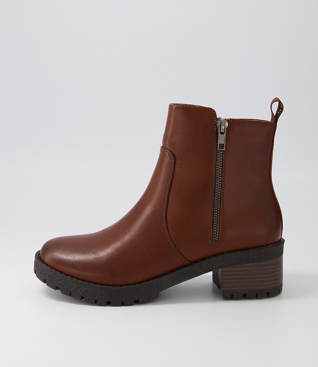 Rechie Cognac Ankle Boots