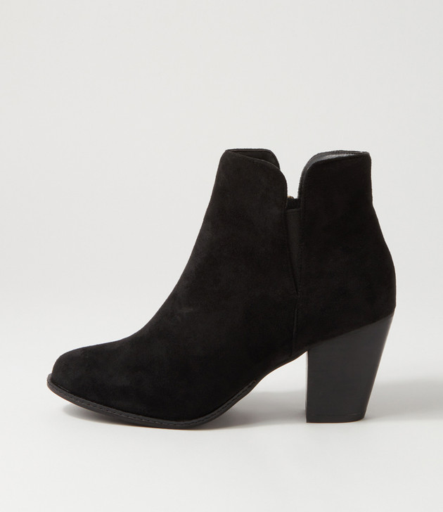 Cady Black Microsuede Ankle Boots - I Love Billy