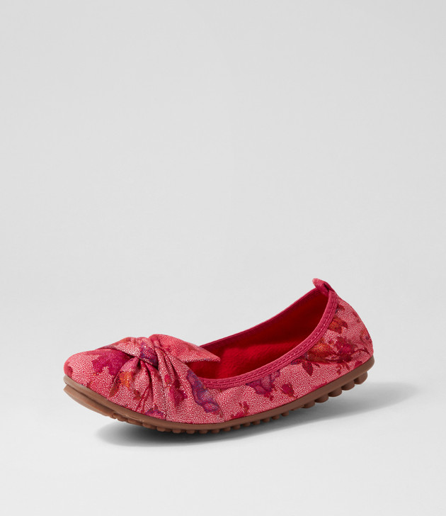 Clayne Berry Floral Microsuede Ballet Flats