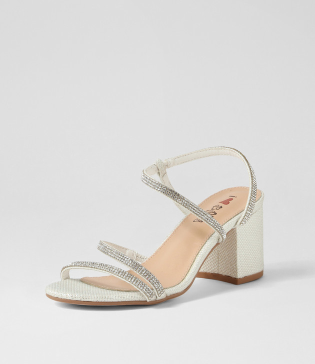 Jentel White Silver Jewels Glitter Sandals I Love Billy