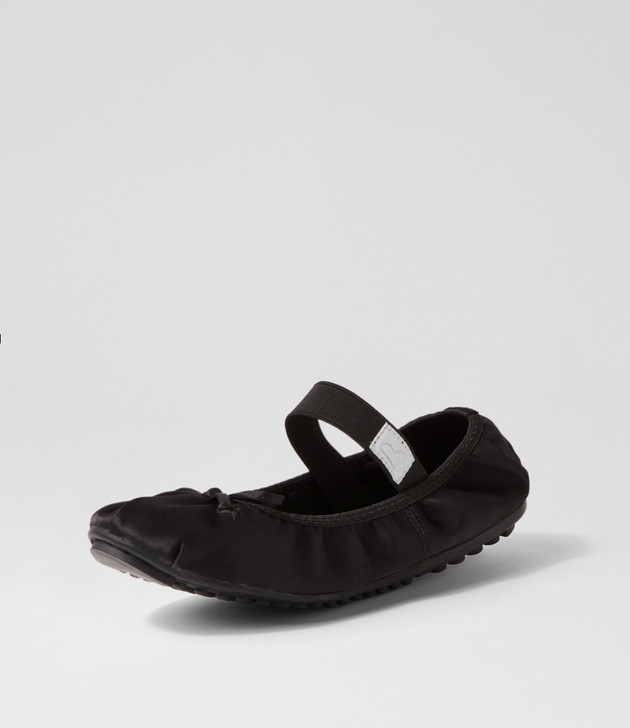 Cosheen Black Satin Ballet Flats