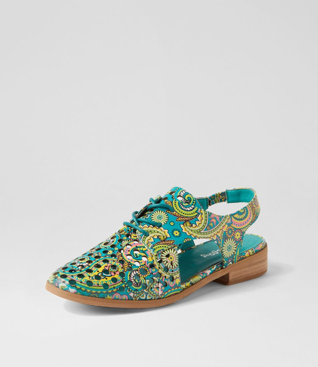 Quibblet Green Paisley Flat Shoes
