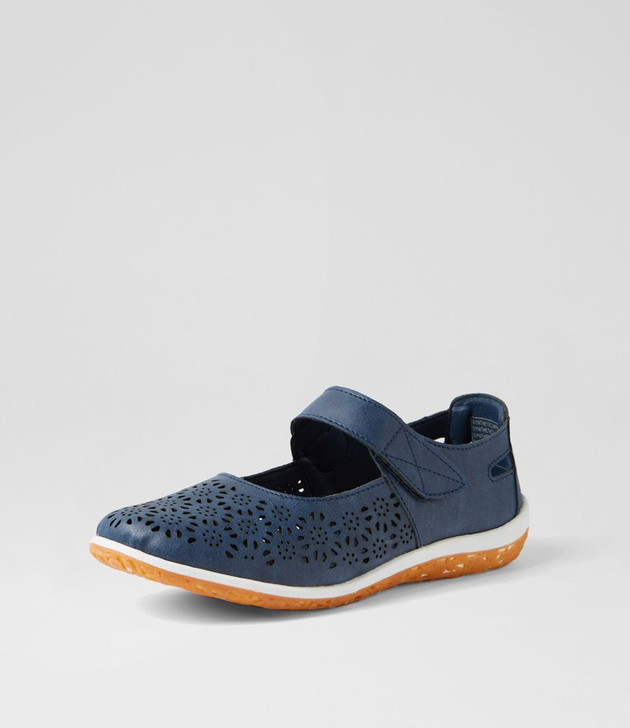 Silviee Navy Flat Shoes