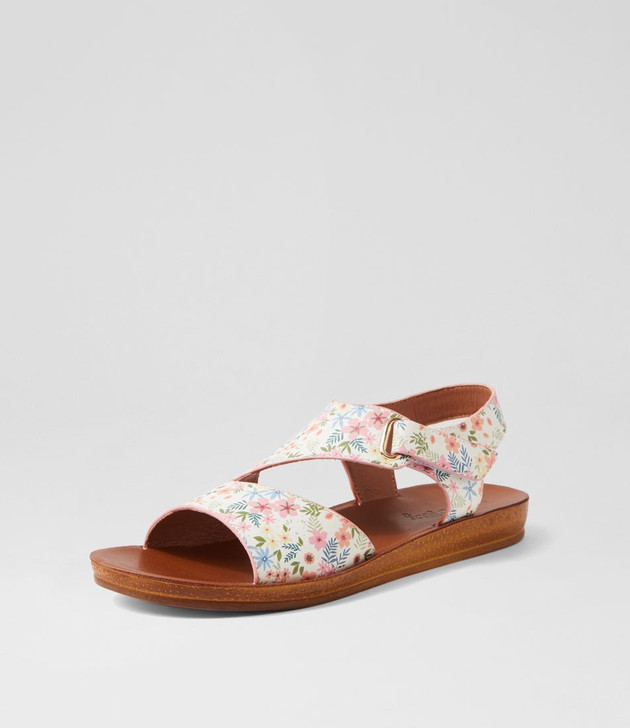 Kandre White Flowers Sandals