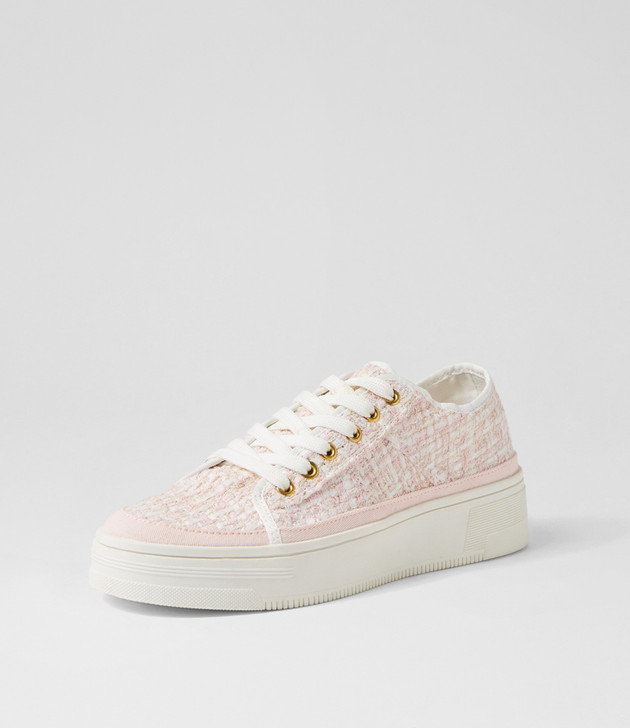 Ringa Pale Pink Tweed Sneakers