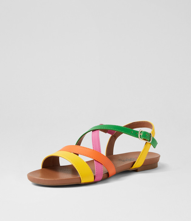 Seratu Yellow Orange Multi Sandals