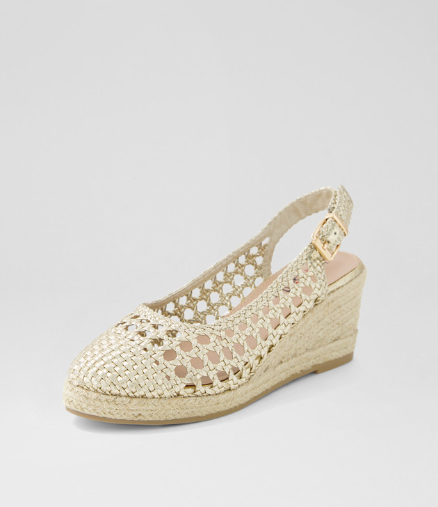 Nondela Champagne Weave Heels