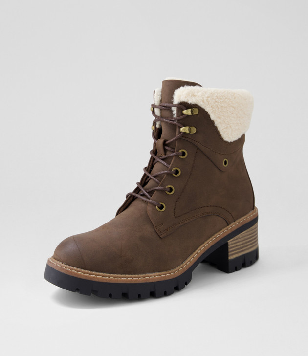 Gaspish Choc Nubuck Pu Ankle Boots