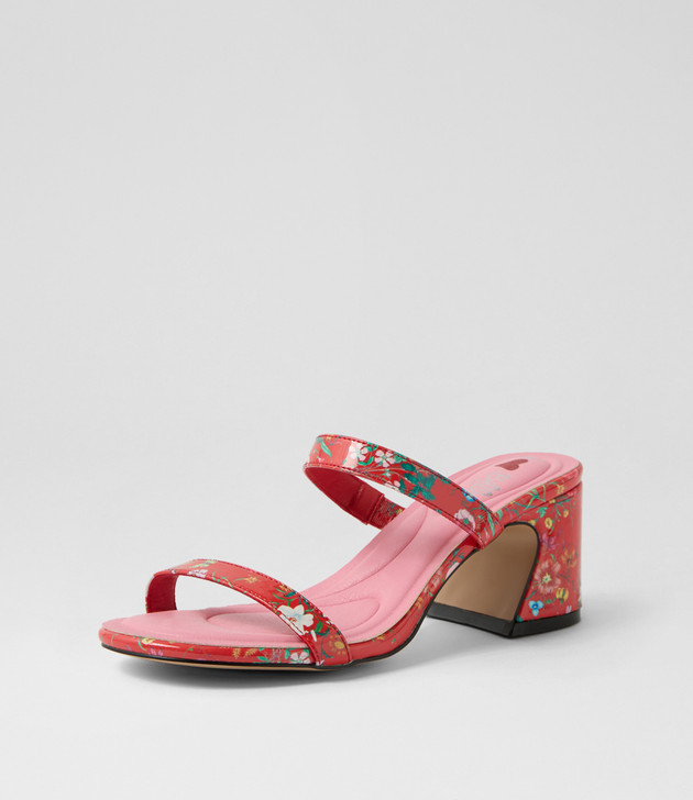 Sashay Red Botanic Patent Synthetic Sandals