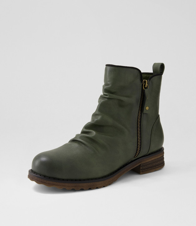 Mayip Olive Ankle Boots