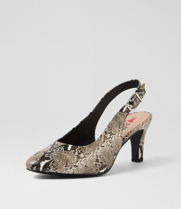 Itsumi W Brown Snake Heels