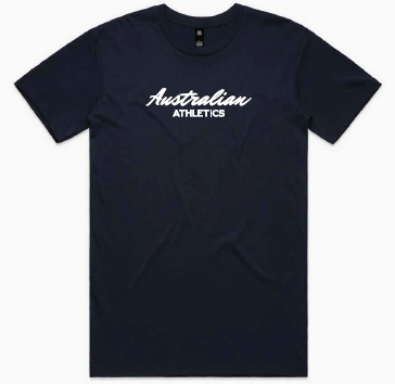 Australian Athletics Script Tee - Black