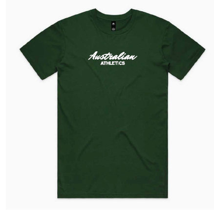 Australian Athletics Script Tee - Green