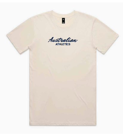 Australian Athletics Script Tee - Ecru