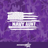 Navy Aunt Weathered Flag Vinyl Decal Sticker