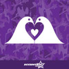 Love Birds Heart Vinyl Decal Sticker