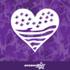 American Flag Heart Vinyl Decal Sticker