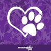 Heart Paw Print Vinyl Decal Sticker