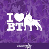 I Love Bull Terrier Vinyl Decal Sticker