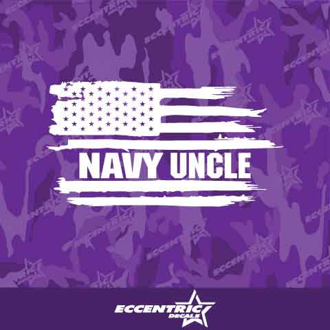 Navy Uncle Weathered Flag Vinyl Decal Sticker