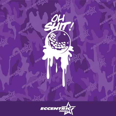 Oh Shit! Golf Ball Vinyl Decal Sticker