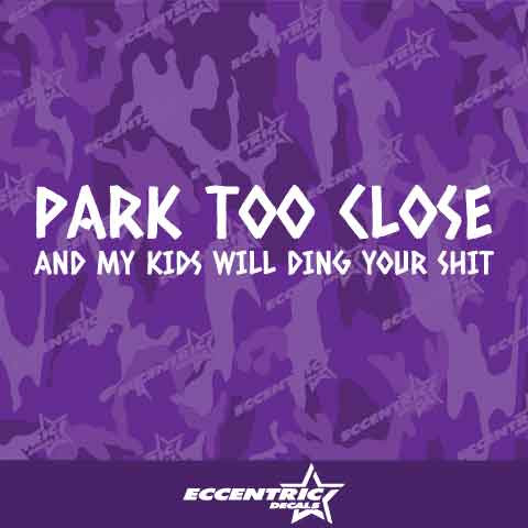 Park Too Close and My Kids Will Ding Your Shit Vinyl Decal Sticker