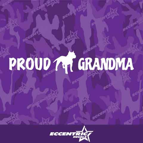 Proud Pit Bull Grandma Vinyl Decal Sticker