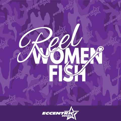 Reel Women Fish Vinyl Decal Sticker
