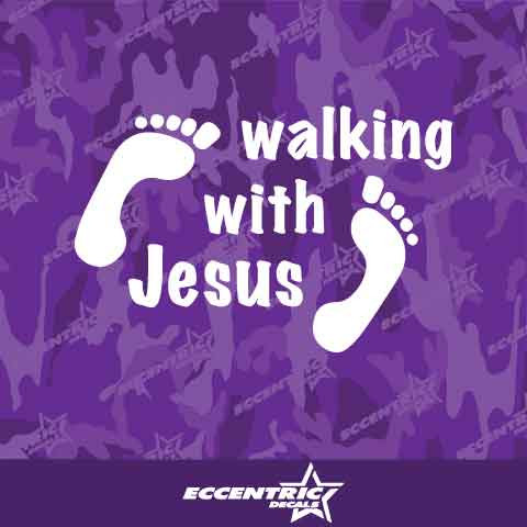 Walking With Jesus Vinyl Decal Sticker