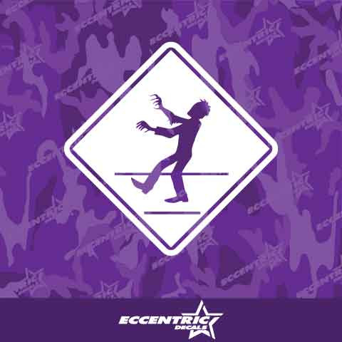 Zombie Crossing Sign Vinyl Decal Sticker