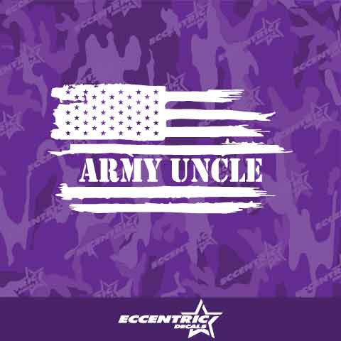 Army Uncle Weathered Flag Vinyl Decal Sticker