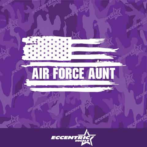 Air Force Aunt Weathered Flag Vinyl Decal Sticker