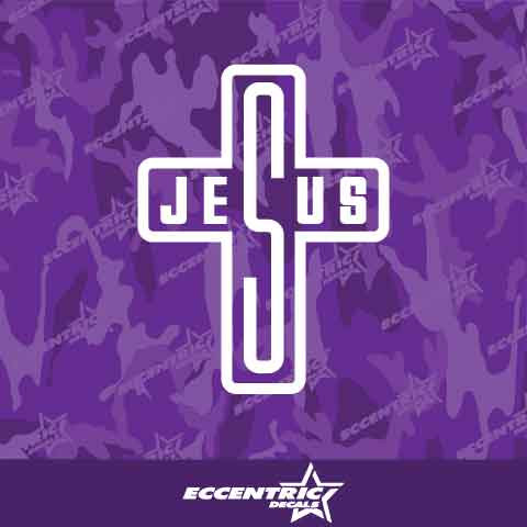 Jesus Cross V2 Vinyl Decal Sticker