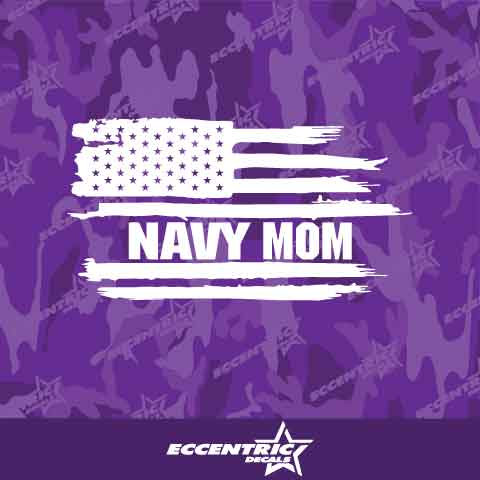 Navy Mom Weathered Flag Vinyl Decal Sticker