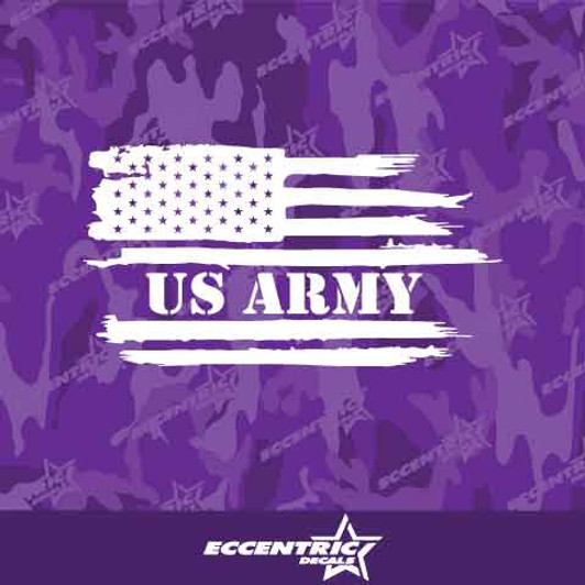US Army Weathered Flag Vinyl Decal Sticker