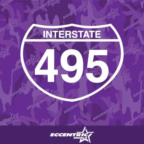 Interstate 495 Road Sign Vinyl Decal Sticker