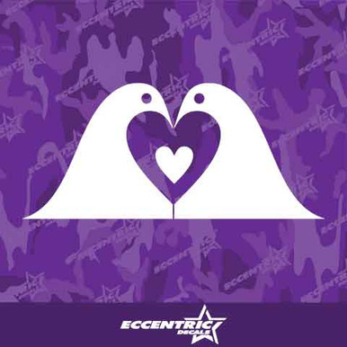 Love Birds Heart Vinyl Decal Sticker - Eccentric Decals
