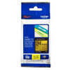 Genuine Brother 24mm Black on Glitter Gold Tape - 4 meters NA
