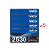Genuine Brother TN2530 Toner Cartridge - 5 Pack - 6,000 Pages Genuine Brother TN2530 Toner Cartridge - 5 Pack - 6,000 Pages