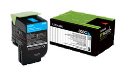 Genuine Lexmark 808C Cyan Toner LEXMARK CX310, LEXMARK CX410, LEXMARK CX510 Genuine Lexmark 808C Cyan Toner LEXMARK CX310, LEXMARK CX410, LEXMARK CX510