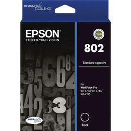 Genuine Epson 802 Black Ink Cartridge EPSON WORKFORCE PRO WF 4720, EPSON WORKFORCE PRO WF 4740, EPSON WORKFORCE PRO WF 4745 Genuine Epson 802 Black Ink Cartridge EPSON WORKFORCE PRO WF 4720, EPSON WORKFORCE PRO WF 4740, EPSON WORKFORCE PRO WF 4745