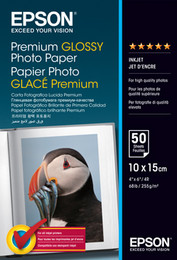 10cm x 15cm Epson Premium Glossy Photo Paper - 50 Sheets (255gsm)
