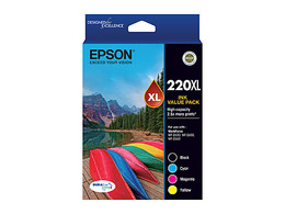 Genuine Epson 220XL 4 Pack HY Ink Value Pack EPSON WORKFORCE WF2630, EPSON WORKFORCE WF2650, EPSON WORKFORCE WF2660, EPSON WORKFORCE WF2750, EPSON WORKFORCE WF2760, EPSON EXPRESSION HOME XP220, EPSON EXPRESSION HOME XP320, EPSON EXPRESSION HOME XP324, EPSON EXPRESSION HOME XP420