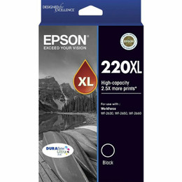 Genuine Epson 220XL HY Black Twin Pack EPSON WORKFORCE WF2630, EPSON WORKFORCE WF2650, EPSON WORKFORCE WF2660, EPSON WORKFORCE WF2750, EPSON WORKFORCE WF2760, EPSON EXPRESSION HOME XP220, EPSON EXPRESSION HOME XP320, EPSON EXPRESSION HOME XP324, EPSON EXPRESSION HOME XP420