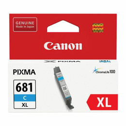 Genuine Canon CLI681XL Cyan Ink Cartridge CANON PIXMA TR7560, CANON PIXMA TR8560, CANON PIXMA TS6160, CANON PIXMA TS8160, CANON PIXMA TS9160, CANON TR7660 Genuine Canon CLI681XL Cyan Ink Cartridge CANON PIXMA TR7560, CANON PIXMA TR8560, CANON PIXMA TS6160, CANON PIXMA TS8160, CANON PIXMA TS9160, CANON TR7660