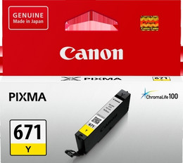 Genuine Canon CLI671 Yellow Ink Cartridge CANON PIXMA MG5760, CANON PIXMA MG5765, CANON PIXMA MG6860, CANON PIXMA MG6865, CANON PIXMA MG6866, CANON PIXMA MG7760, CANON PIXMA TS5060, CANON PIXMA TS6060, CANON PIXMA TS8060, CANON PIXMA TS9060, CANON PIXMA MG7766 Genuine Canon CLI671 Yellow Ink Cartridge CANON PIXMA MG5760, CANON PIXMA MG5765, CANON PIXMA MG6860, CANON PIXMA MG6865, CANON PIXMA MG6866, CANON PIXMA MG7760, CANON PIXMA TS5060, CANON PIXMA TS6060, CANON PIXMA TS8060, CANON PIXMA TS9060, CANON PIXMA MG7766