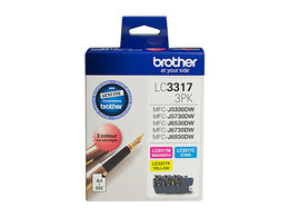 Genuine Brother LC3317 CMY Colour Pack BROTHER MFC J5330DW, BROTHER MFC J5730DW, BROTHER MFC J6530DW, BROTHER MFC J6730DW, BROTHER MFC J6930DW Genuine Brother LC3317 CMY Colour Pack BROTHER MFC J5330DW, BROTHER MFC J5730DW, BROTHER MFC J6530DW, BROTHER MFC J6730DW, BROTHER MFC J6930DW