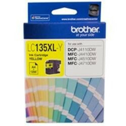 Genuine Brother LC135XL Yellow Ink Cartridge BROTHER DCP J4110DW, BROTHER MFC J4410DW, BROTHER MFC J4510DW, BROTHER MFC J4710DW, BROTHER MFC J6920DW, BROTHER MFC J6520DW, BROTHER MFC J6720DW Genuine Brother LC135XL Yellow Ink Cartridge BROTHER DCP J4110DW, BROTHER MFC J4410DW, BROTHER MFC J4510DW, BROTHER MFC J4710DW, BROTHER MFC J6920DW, BROTHER MFC J6520DW, BROTHER MFC J6720DW
