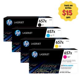 Genuine HP #657X Value Pack - CF470X CF471X CF472X CF473X HP LASERJET ENTERPRISE MFP M681, HP LASERJET ENTERPRISE MFP M682